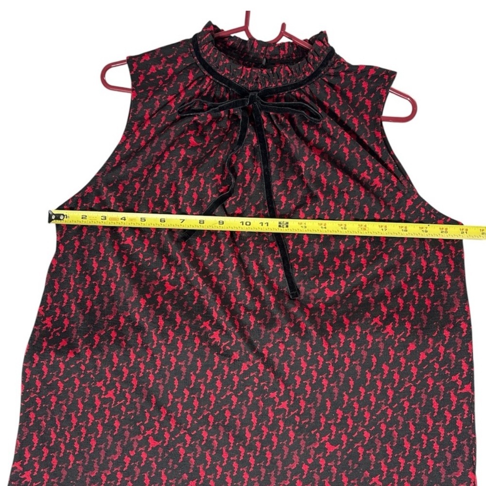 NWT Worthington Cherry Cordial Astor Bow Tie Mock Neck Blouse Size Large - Picture 4 of 9